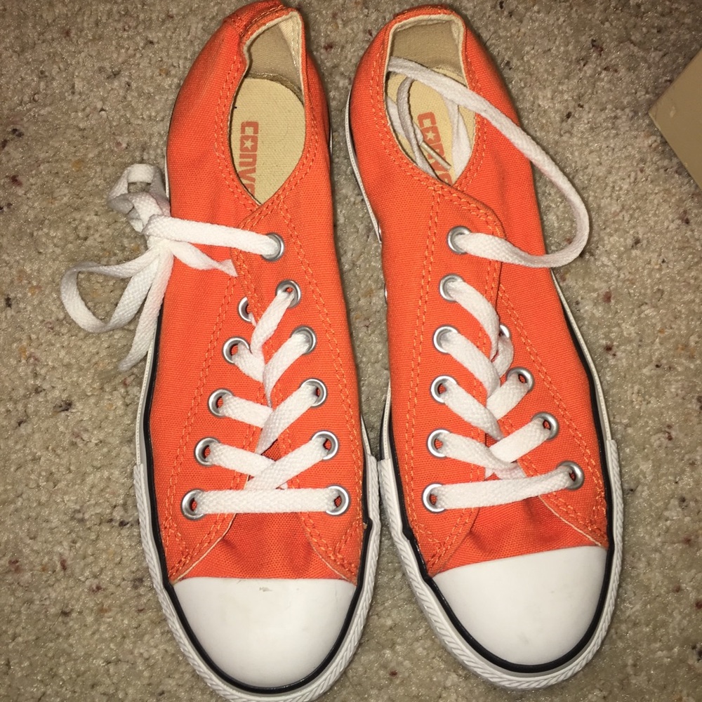 Orange converse shoes